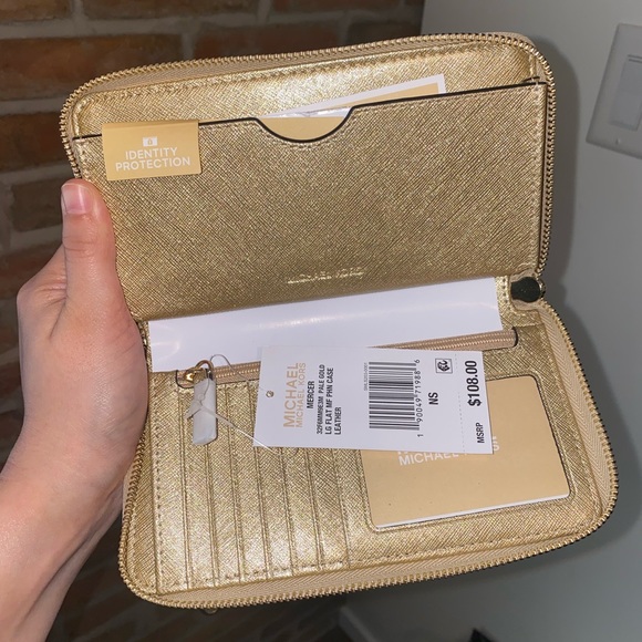 NWT Michael Kors Gold Wristlet Wallet - Picture 5 of 6